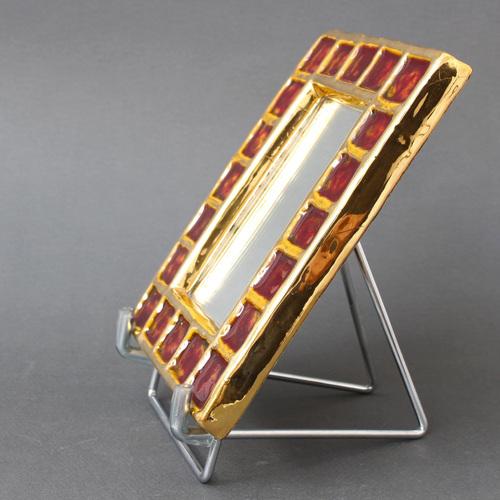 Brown Vintage French Ceramic Mirror by François Lembo, 1970s For Sale - Image 8 of 18