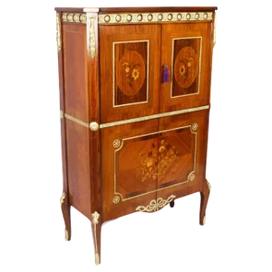 Vintage Meuble Francais Ormolu Mounted Burr Walnut Cocktail Cabinet, 20th Century