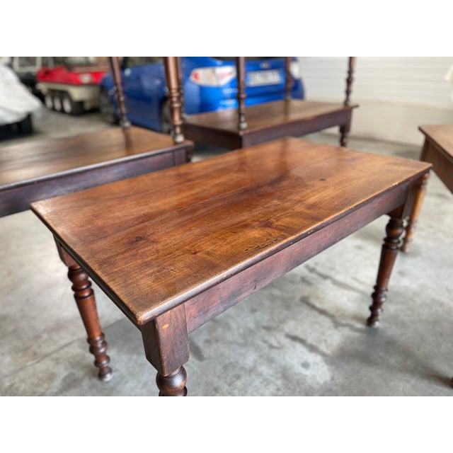 1940s Vintage French Wooden Bistro Coffee Tables, 1940, Set of 5 For Sale - Image 5 of 9