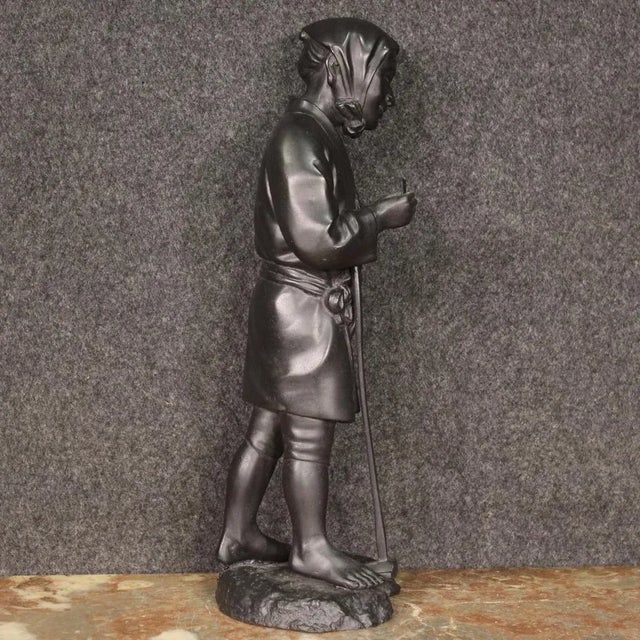 Metal Japanese Artist, Pipe Smoker, 1970, Bronze For Sale - Image 7 of 12