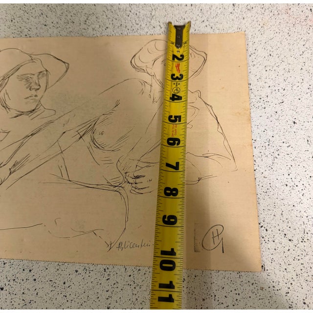 Printmaking Materials Enrico Glicenstein Gallery Collection Stamped Atelier Glicenstein Signed Sketch For Sale - Image 7 of 8