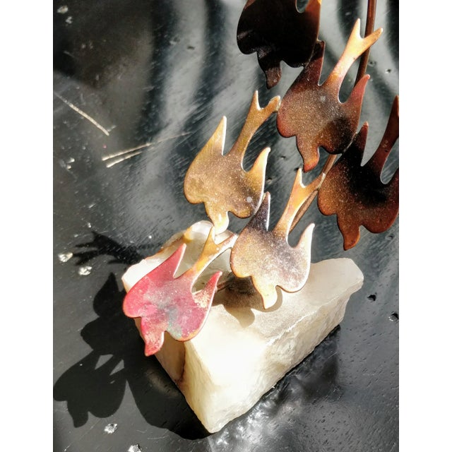 Mid-Century Modern California Copper Birds in Flight Sculpture on Rock For Sale - Image 3 of 13