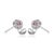 18k White Gold Natural Oval-Cut Vivid Red Ruby & Diamond Halo Stud Earrings- A Pair For Sale - Image 9 of 15