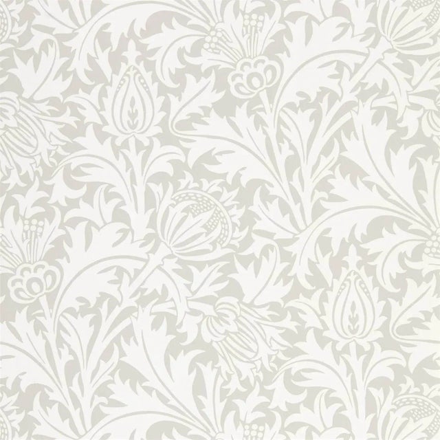 Morris & Co Pure Thistle Wallpaper in Pebble - a Sample For Sale