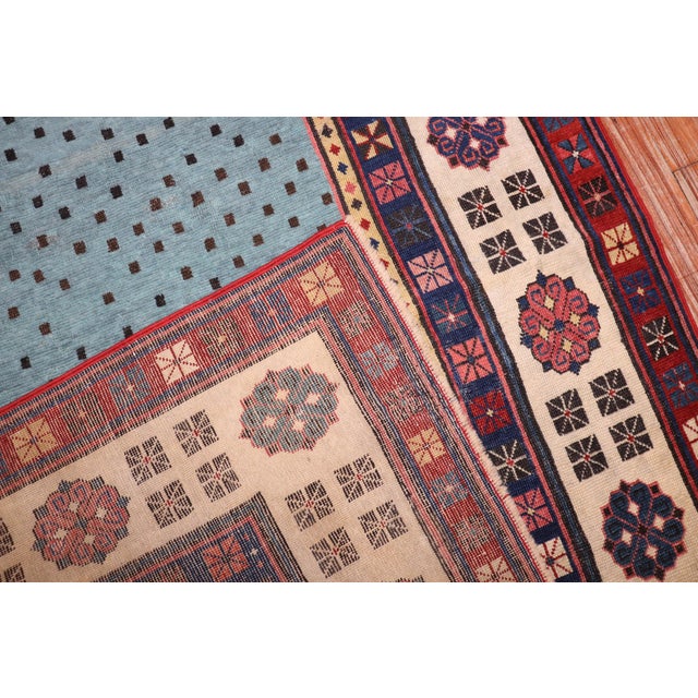 Folk Art Antique Zabihi Collection Talish Blue Runner - 3'3" x 8' For Sale - Image 3 of 11
