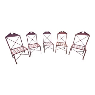 Vintage Post Modern Garden Chairs, 5 Pieces For Sale