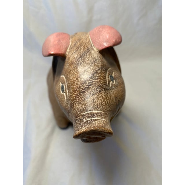 Hand Carved and Painted Pig For Sale - Image 11 of 12