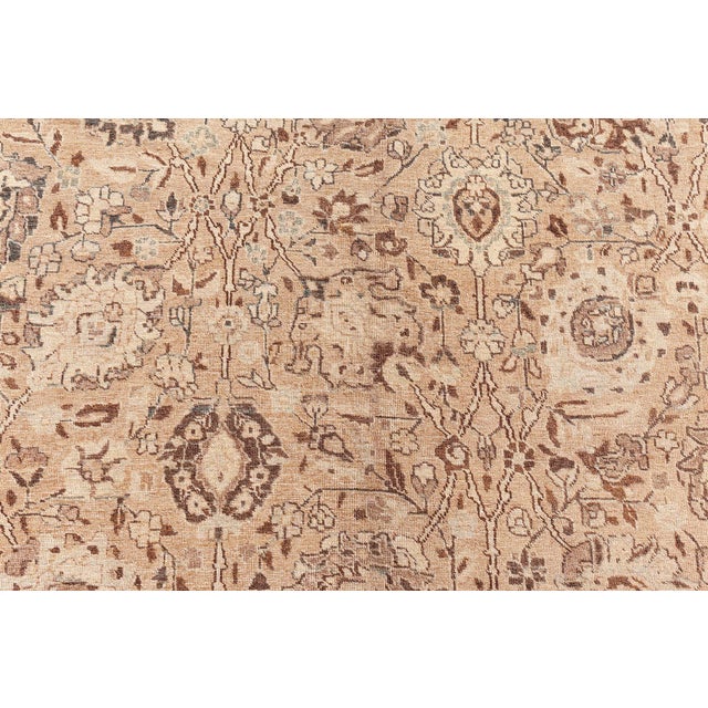 Authentic Early 20th Century Persian Tabriz Handmade Wool Carpet For Sale In New York - Image 6 of 11