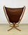Set of Leather Falcon Sling Chair and Ottoman by Sigurd Ressell for Vatne Møbler, 1970s For Sale - Image 4 of 10