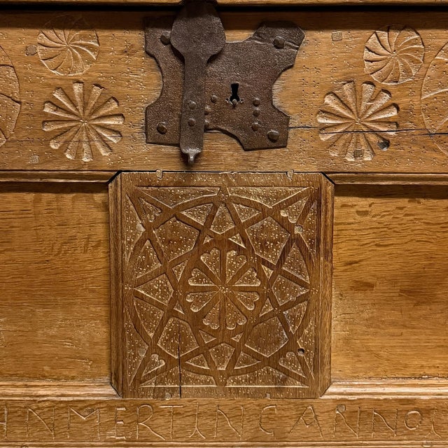18th Century Dutch Oak Trunk For Sale - Image 10 of 15