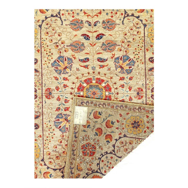 Traditional Suzani Collection Handmade Area Rug For Sale - Image 3 of 4