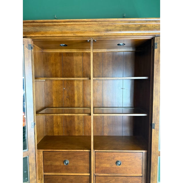 Liberty Furniture Solid Wood Lighted Display Cabinet For Sale - Image 9 of 12