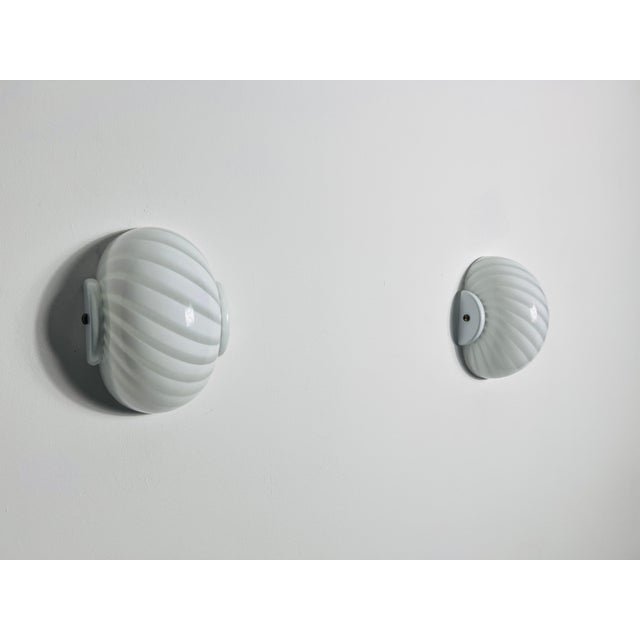 Pair of Mid-Century Glass Wall Lamps, Italy, 1960s For Sale - Image 6 of 10