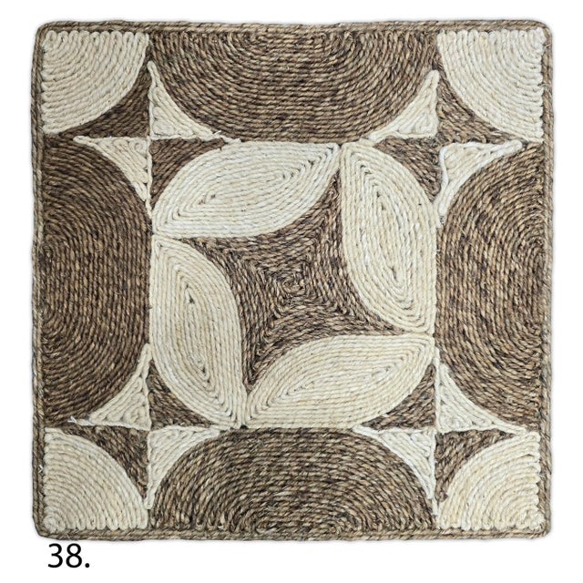Boho Chic Handmade Abaca Premium Natural Fiber Rugs 2x2Ft. For Sale - Image 3 of 10