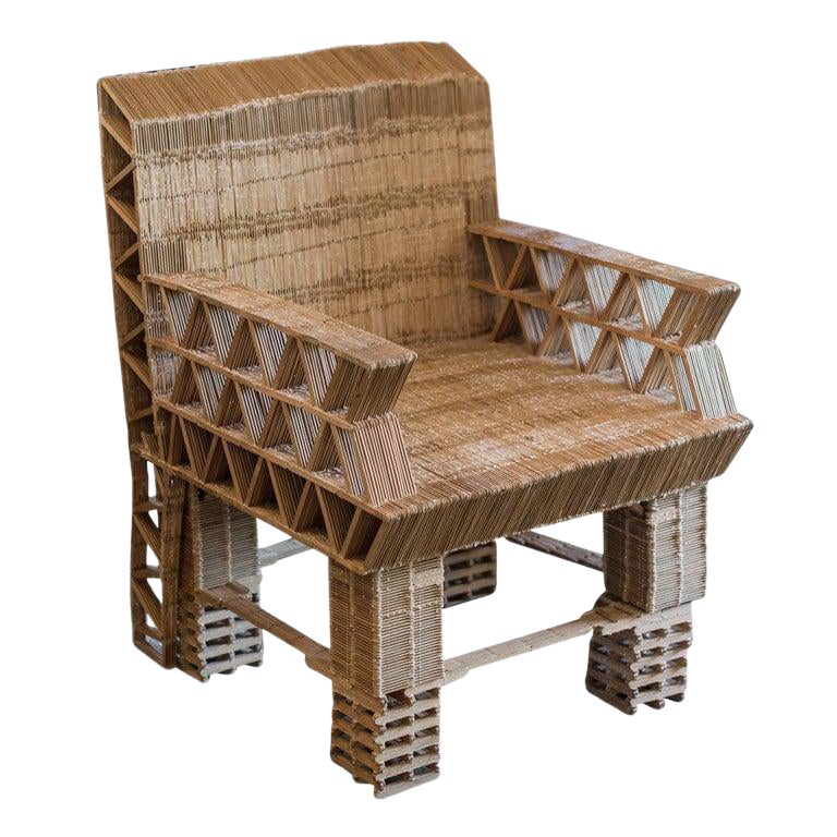 Popsicle Stick Tramp Art Chair Chairish