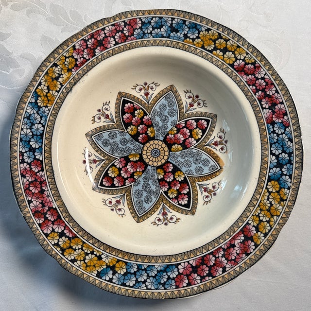 Antique Copeland Spode “Primrose” Rimmed Soup Bowl - 6 Available For Sale In Detroit - Image 6 of 11