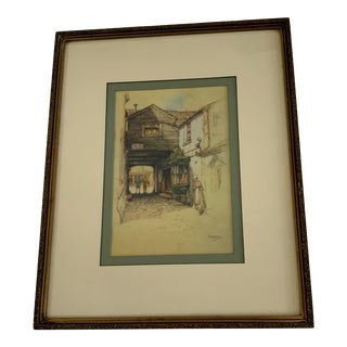 1920s "The Old Calisberg" Architectural Etching by Featherstone Robson, Framed For Sale