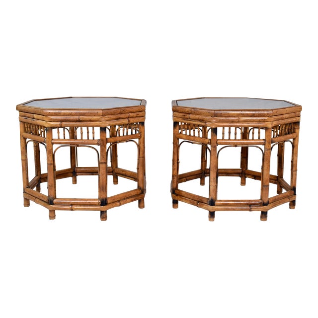 Vintage Brighton Pavilion Style Bamboo Side Tables, 1970s For Sale