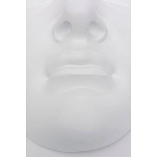 1960s Vintage 1960's White Resin and Plaster Face Wall Sculpture For Sale - Image 5 of 11