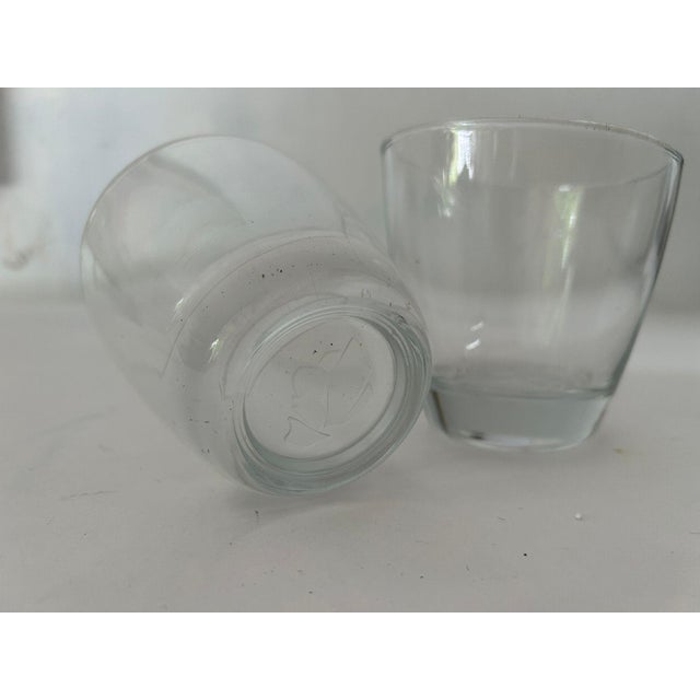 Vintage Clear Tilted Whisky Glasses - a Pair For Sale - Image 4 of 5