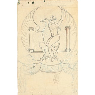 Unknown, Victory, Symbolist Drawing, Early 20th Century, Pencil and Pastel For Sale