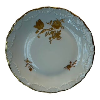 1950's Limoges France Plate With Gold Roses For Sale