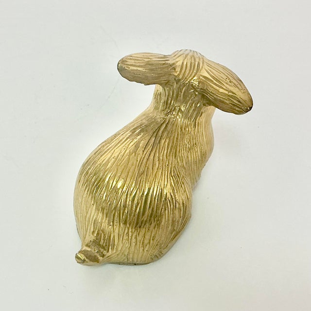 Mid-Century Hollywood Regency Boho Chic Brass Bunny Figurine. For Sale - Image 12 of 13