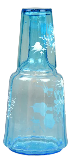 Antique Water Carafe with Glass, Set of 2
