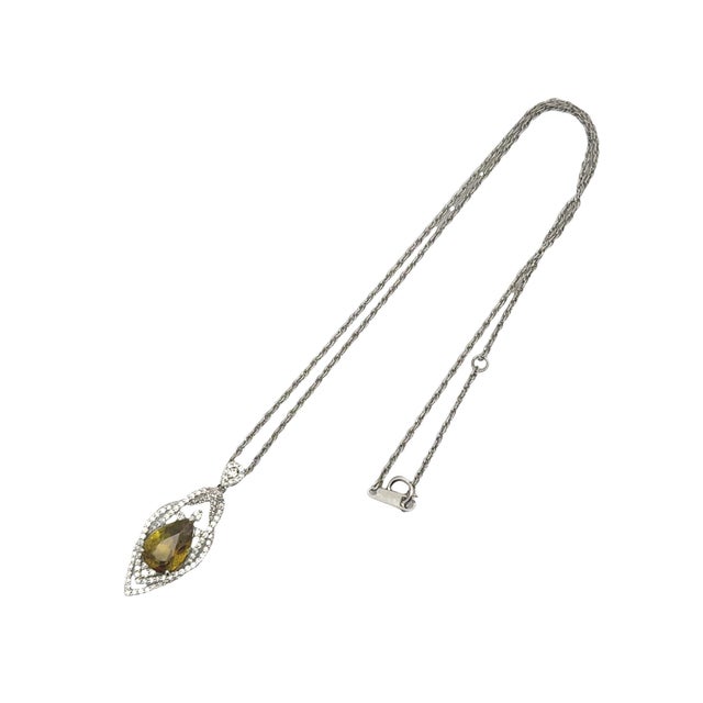 4.45 Carat Sphene Diamond Platinum Pendant Necklace For Sale In Los Angeles - Image 6 of 7