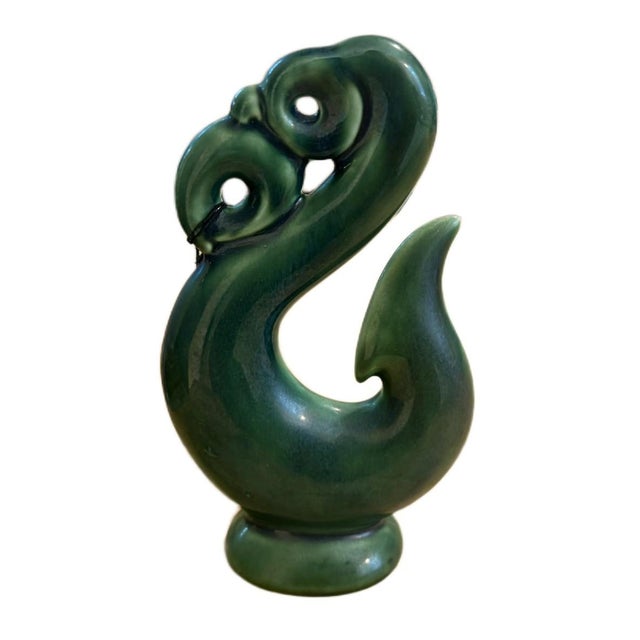 Contemporary New Zealand Studio Ceramic Guardian Manaia Sculpture – Pounamu Jade Glaze Bring a touch of organic Pacific...