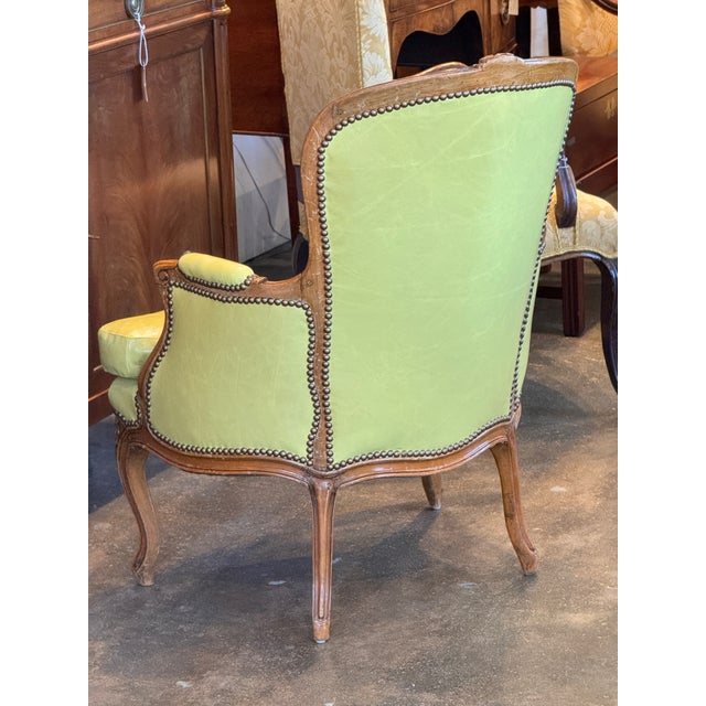 1920s Bergère in Leather For Sale - Image 10 of 11