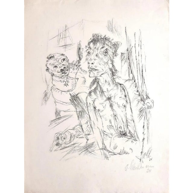 Bordellszene is an original lithograph, realized by Otto Gleichmann in 1924, hand- signed and dated. In very good...