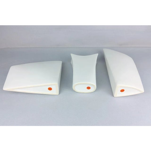 Ceramic Vintage White Ceramic Vases, Set of 3 For Sale - Image 7 of 9