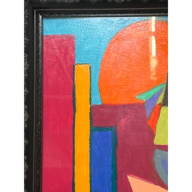 Late 20th Century Surrealism and Cubism Inspired Colorful Abstract Painting For Sale - Image 5 of 7
