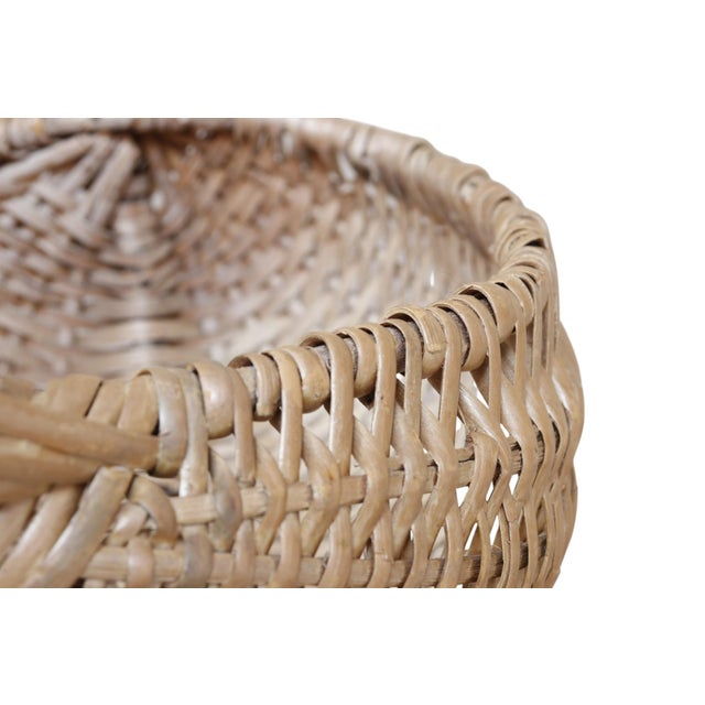Beige Rustic Wicker Buttock Basket For Sale - Image 8 of 10