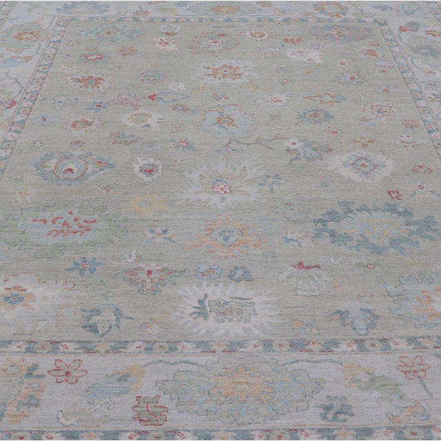 Traditional Keivan Woven Arts Modern Oushak Rug in All-Over Floral Motifs For Sale - Image 3 of 14