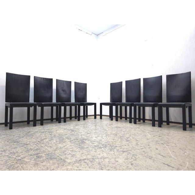 Arcadia Chairs in Leather from B&B Italia, Set of 8 For Sale - Image 14 of 16