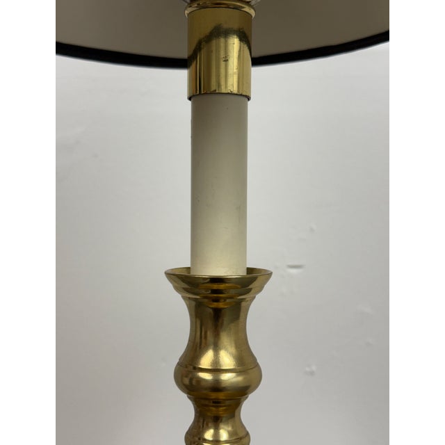 Metal Frederick Cooper Rope Twist Polished Brass Candlestick Table Lamp, Vintage For Sale - Image 7 of 12