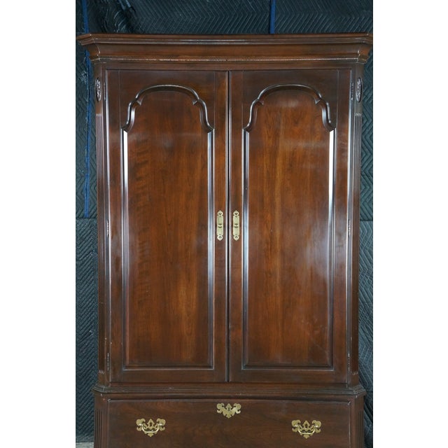 Ethan Allen 1990s Ethan Allen Georgian Court Cherry Clothing Armoire Linen Press 11-5265 For Sale - Image 4 of 18