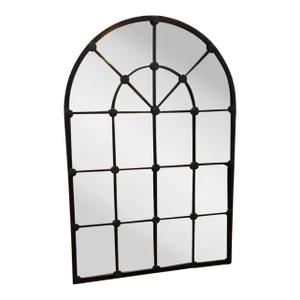 Barwell Forged Metal Framed Arched Mirror With Medallions