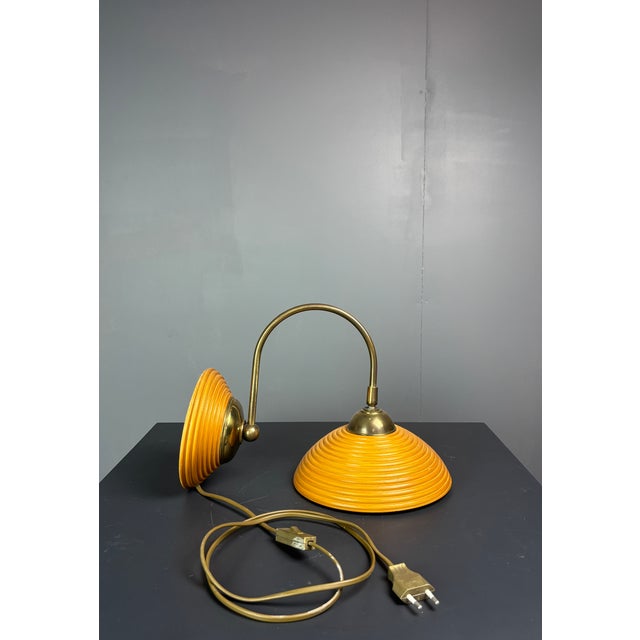 Mid-Century Modern Mid-Century Pencil Reed Rattan Bamboo and Brass Wall Sconce, Italy, 1970s For Sale - Image 3 of 14