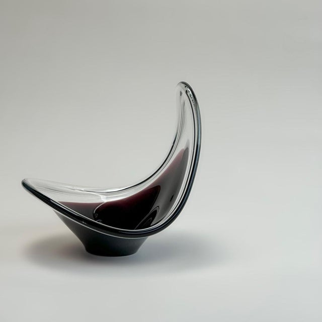 Mid-Century Modern Sommerso Glass Bowl by Paul Kedelv for Flygfors, Sweden, 1960s For Sale - Image 3 of 10