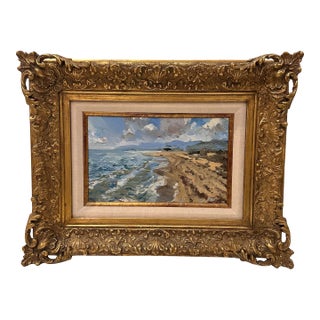 Vintage Coastal Landscape Painting For Sale