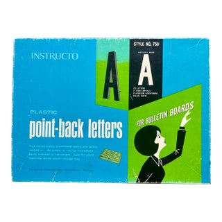 Vintage Instructo 2" White Point-Back Plastic Letters – Set for Bulletin Boards For Sale