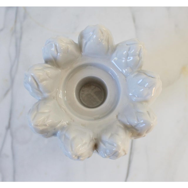 Late 20th Century Vintage Ceramic Asparagus Form Candle Holder For Sale - Image 5 of 8