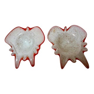 Matched Pair: Vintage Fratelli Toso Murano Splash Bowls – Copper Aventurine – 9” For Sale