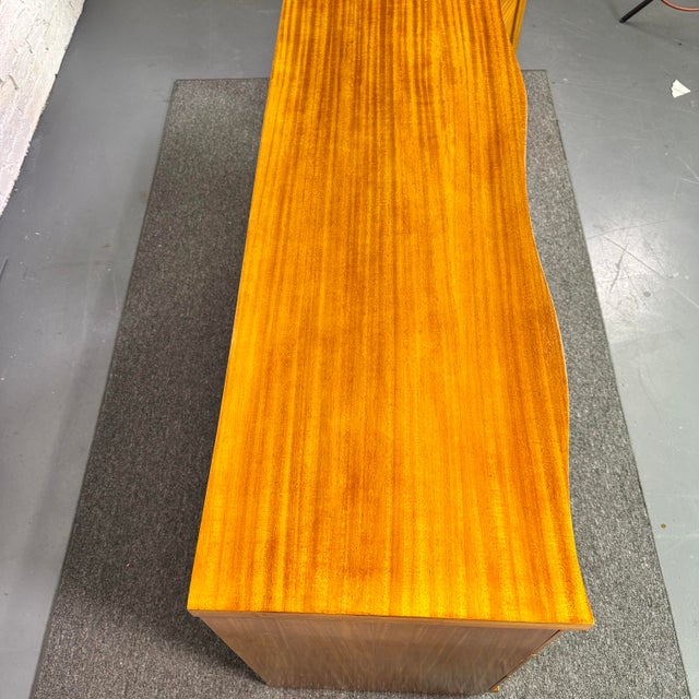 60s Satinwood Lowboy Dresser & Nightstand For Sale In New York - Image 6 of 10