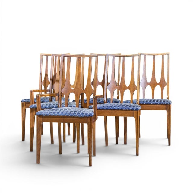 Mid-Century Modern Broyhill Brasilia Mid Century Walnut Dining Chairs - Set of 6 For Sale - Image 3 of 18