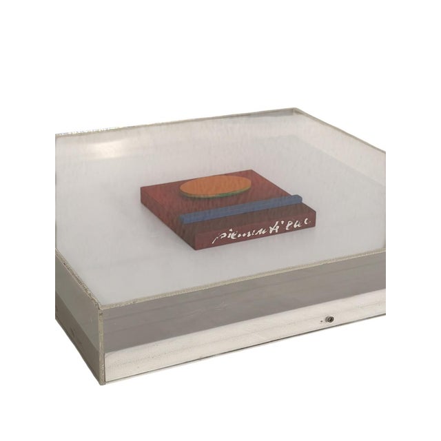 Lorenzo Piemonti, Modern Art Painting by Lorenzo Piemonti, Orange Oval Dimensions: 10x10 Cm, 2000s, Mixed Media This piece...