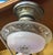 Metal 1930s Mid Century Hanging Ceiling Fixture With Rose Glass For Sale - Image 7 of 7
